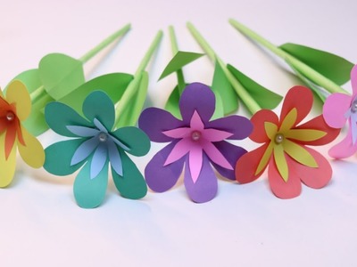 How To Make Beautiful Paper Flower - DIY Paper flower craft for decoration