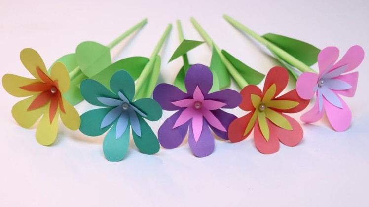 How To Make Beautiful Paper Flower - DIY Paper flower craft for decoration