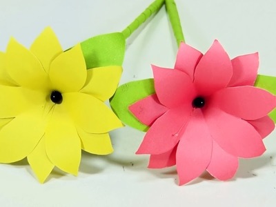 How to make craft paper flower l kagojer ful banano o sajano