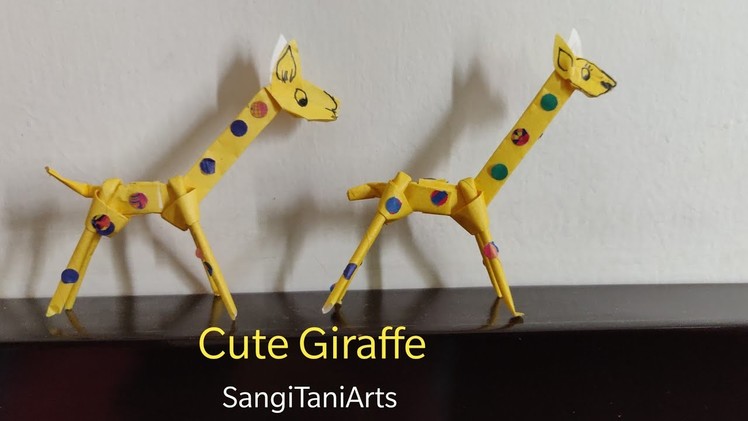 How to make cute paper giraffe (#origami technique) with Glue | #diy craft  | Paper  animal