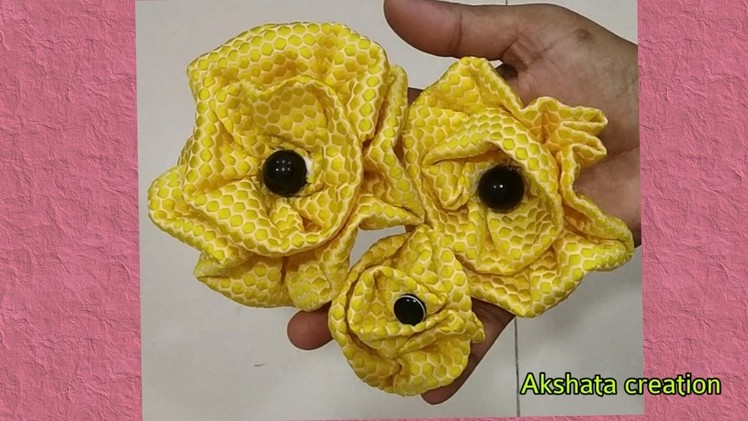 How to make flower out of fabric. DIY Flower making by Akshata creation