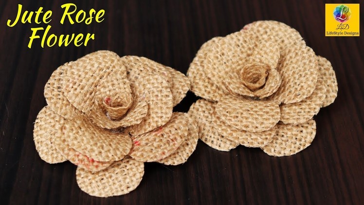 How to Make Jute Flower | DIY Rose Flower with Jute | Jute Craft Decoration Design