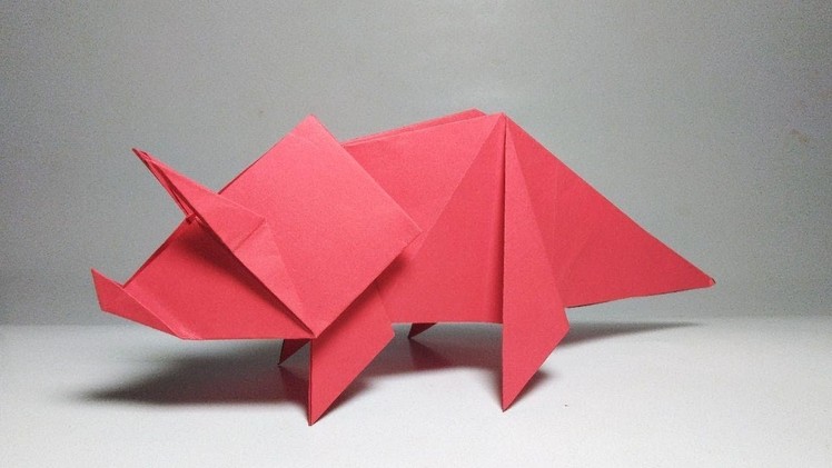 How to make origami Dinosaur Triceratops - Paper Animals DIY