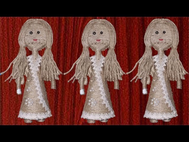 Make Beautiful Doll from use Rope || Jute Rope Showpiece || Jute Craft Doll Decoration Idea