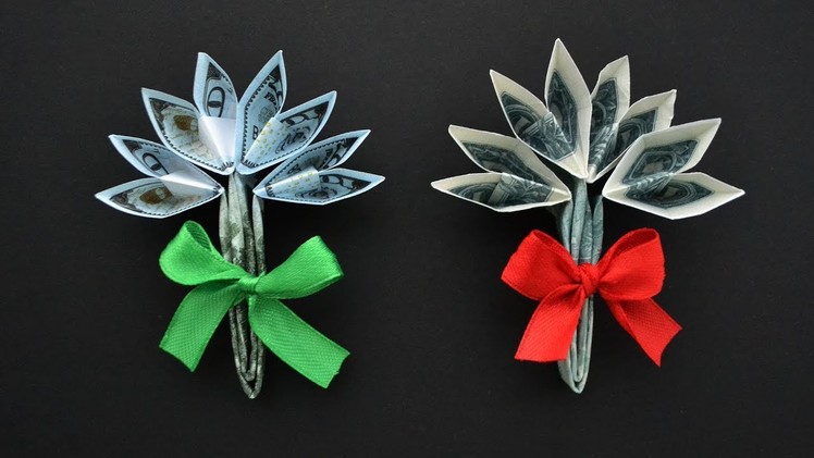 My Money BOUQUET OF FLOWERS | Origami Dollar Tutorial DIY by NProkuda
