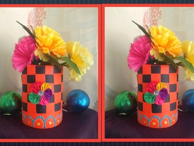 New flower wase craft idea | easy to make flower wase  from colour chart paper