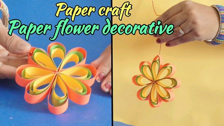 Paper craft DIY Hanging Paper Flower for Party and decoration