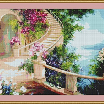 The Garden Staircase Cross Stitch Pattern