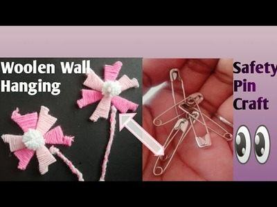 Woolen Wall Hanging Idea. Safety Pin Craft.Easy Craft