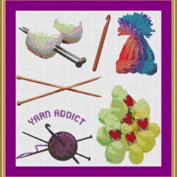 Yarn Addicts Cross Stitch Pattern