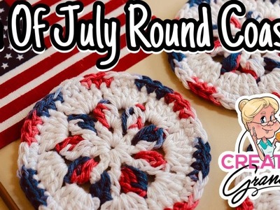 4th of July Round Coaster - Crochet Tutorial