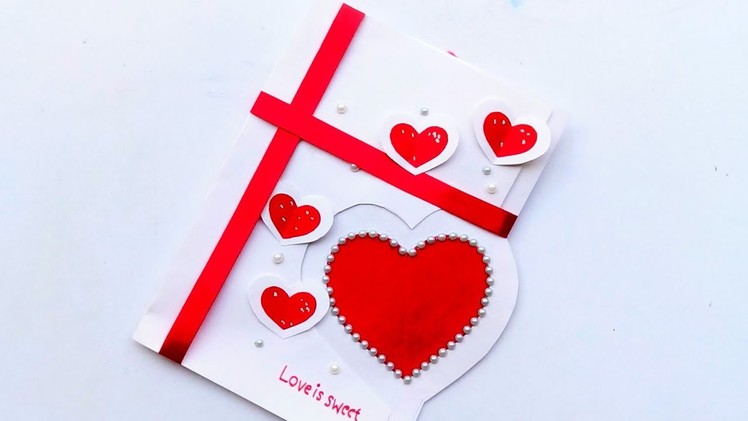 Beautiful Friendship Day Card Making. Romantic hearts card making tutorial. Diy Card making Idea
