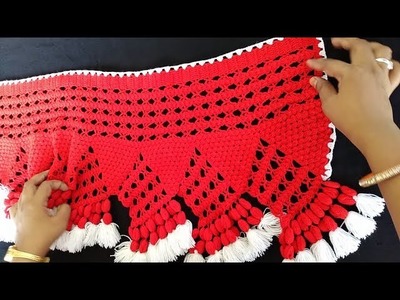 Beautiful Red White Toran (Part 3) Gate Parda Design | How To Make Door Hanging | Crochet Pattern