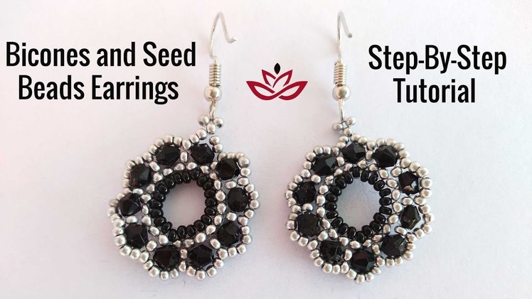 Bicones and Seed Beads Earrings - Tutorial. How to make DIY beaded earrings?