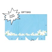 Blue Brushstroke Lilies Gift Bag Template PDF Instant Download