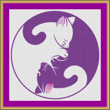 Cat Yin Yang Cross Stitch Pattern