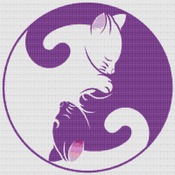 Cat Yin Yang Cross Stitch Pattern