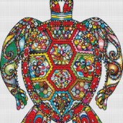 Colourful Sea Turtle Cross Stitch Pattern