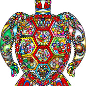 Colourful Sea Turtle Cross Stitch Pattern