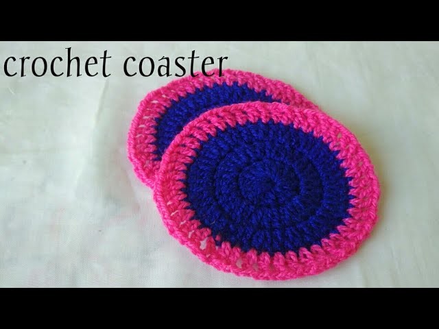 Crochet coaster.Hindi