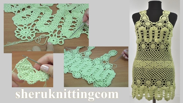 Crochet Tunic Dress Tutorial 301 Part 1 of 2 Bruges Lace
