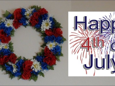 DIY: 4th of July Wreath made out of Dollar Store Items