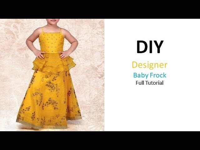 Diy Designer Frill Baby Frock For 7 to 8 Year Cutting & Stitching Full Tutorial