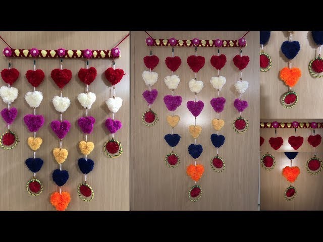 DIY Easy Wall Hanging made of Wool and Bangles| DIY | Home Decoration | Woollen Wall Hanging