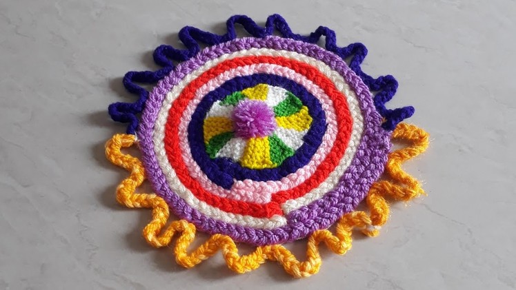 DIY! how to make colourful woolan doormat