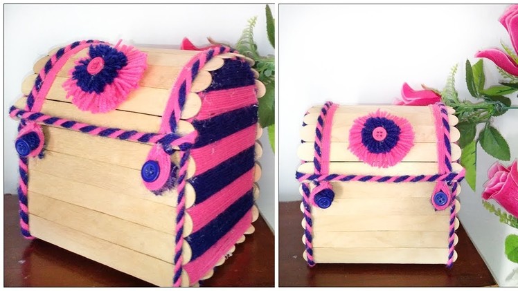 DIY Jewellery Box From Wool And Popsicle