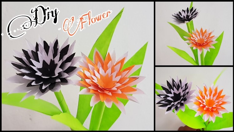 Diy paper flower | Best room decor from paper flower |  crafts from wastes | #1