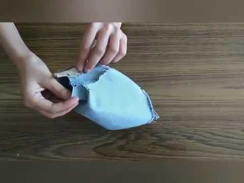 DIY Zipper Pouch Bag Out Of Old Jeans~Tutorial