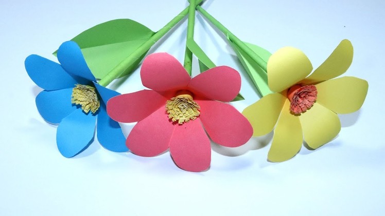 Easy Paper Flowers | DIY Paper Flower Making | Handmade Crafts for Room Decoration