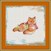 Foxes In Scarves Cross Stitch Pattern