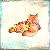 Foxes In Scarves Cross Stitch Pattern