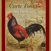 French Postcard Cross Stitch Pattern