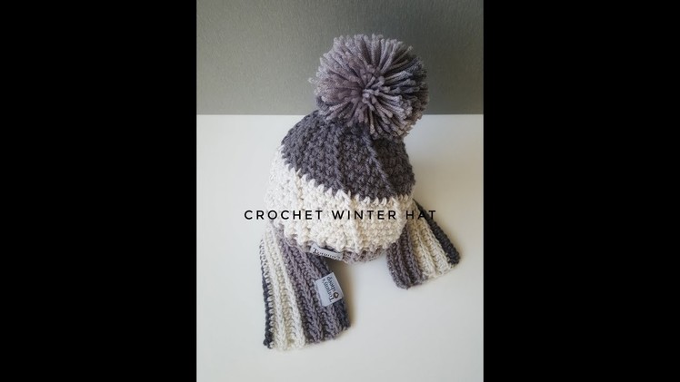 How to crochet hat. Crochet baby winter hat
