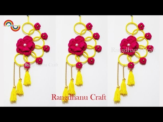 How to make door hanging with bangles || Best Reuse Ideas of Bangle and Wool || Woolen Craft ideas