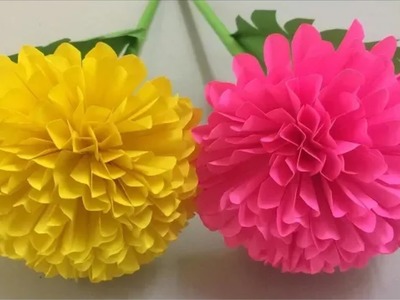 How to make Paper flowers | Day Paper Flower making | Dp Techintelugu