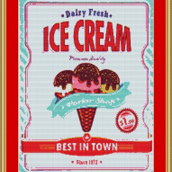 Ice Cream Cross Stitch Pattern