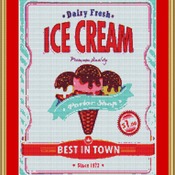 Ice Cream Cross Stitch Pattern