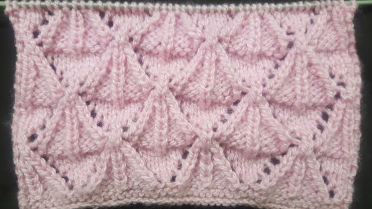 New triangle knitting pattern of single colour for sweaters and cardigan  | Knitting pattern # 69