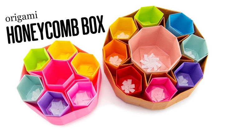 Origami Honeycomb Box - Round Organizer DIY - Paper Kawaii