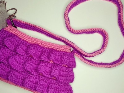 Part 1 | How to Crochet 3 layered  Ruffled Sling bag