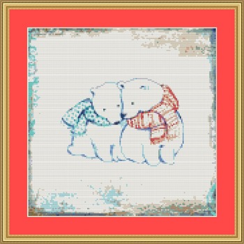 Polar Bears With Scarves Cross Stitch Pattern