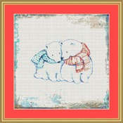 Polar Bears With Scarves Cross Stitch Pattern