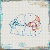 Polar Bears With Scarves Cross Stitch Pattern