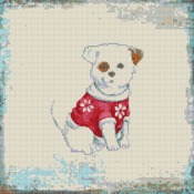 Puppy In Sweater Cross Stitch Pattern