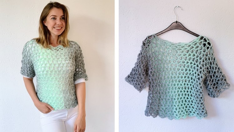 SIMPLE CROCHET T-SHIRT MADE WITH SCARFIE YARN