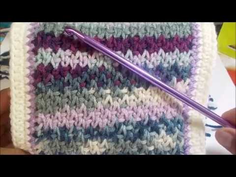 Tunisian crochet stitch play: twisted knit stitch mix #3 & modified tss